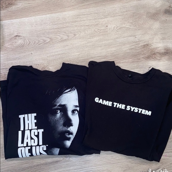 Bundle of 2 Men’s Play Station Black Graphic Tees The Last of Us - Picture 1 of 5